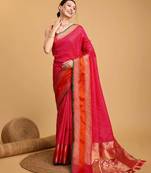 Red traditional saree