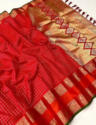 Red traditional saree 2