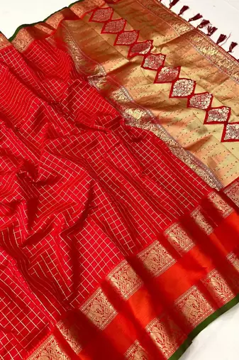 Red traditional saree