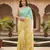 Yellow and mint green ombre saree