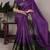 Purple silk saree with gold weave