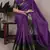 Purple silk saree with gold weave