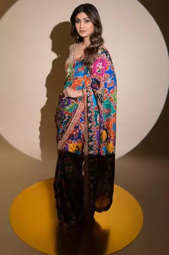 Multicolor traditional print saree