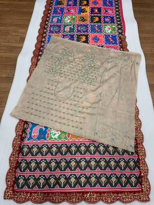 Multicolor traditional print saree 3