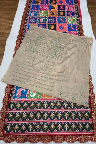 Multicolor traditional print saree