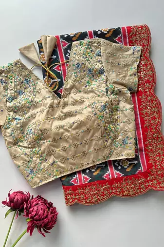 Multicolor traditional print saree