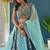Sky Blue Color Sequins and   Embroidery Work Faux Gorgette Lahenga Set
