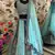 Sky Blue Color Sequins and   Embroidery Work Faux Gorgette Lahenga Set