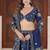 Blue Color Sequins and Zari  Embroidery Work  Chinon Silk Lahenga Choli Set