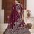 Wine Color Sequins and Zari  Embroidery Work  Chinon Silk Lahenga Choli Set