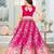 Rani Pink Color  Sequins and Treads  Embroidery Work Chinon Silk Lahenga Choli Set