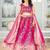Rani Pink Color  Sequins and Treads  Embroidery Work Chinon Silk Lahenga Choli Set
