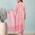 Blush pink printed cotton kurta set with dupatta