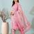Blush pink printed cotton kurta set with dupatta