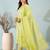 Lime green printed cotton kurta set with dupatta