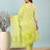 Lime green printed cotton kurta set with dupatta