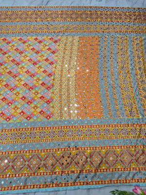 Multicolor geometric print saree 5