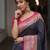 navy blue and pink silk blend saree