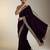 Deep velvet embroidered saree