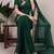 Dark green silk blend saree