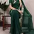 Dark green silk blend saree