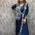 teal blue embroidered ready to wear saree