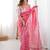 pink embroidered silk blend saree