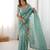 Pastel green embroidered saree