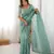 Pastel green embroidered saree