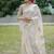 Off White linen saree with embroidered blouse