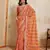 Orange leheriya printed embroidered saree