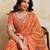 Orange leheriya printed embroidered saree