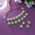 Pista green color choker american diamond necklace set