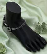 oxidised silver anklet with traditional design
