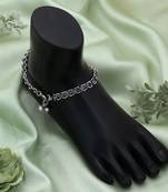 Silver color oxidised anklet