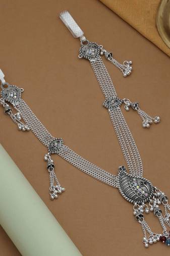 traditional oxidised finish kamarband with multitone look