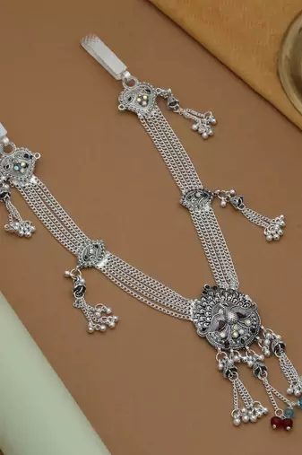 traditional oxidised waist belt for women