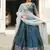 Rama Color Silver-Golden Zari Weaving Work Silk Lehenga Choli With Unstitched Blouse