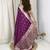 Purple banarasi satin silk zari weaving saree with embroiderd blouse piece