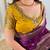 Purple banarasi satin silk zari weaving saree with embroiderd blouse piece