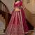 Sparkling Pink Thread Embroidered Silk Bridal Lehenga Choli With Double Dupatta