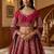 Sparkling Pink Thread Embroidered Silk Bridal Lehenga Choli With Double Dupatta