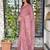 Pink organza zari weaving embroiderd saree with embroiderd blouse piece