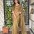 Olive organza zari weaving embroiderd saree with embroiderd blouse piece