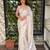 Off white tussar cotton embroidery work saree with matching blouse piece