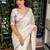 Off white tussar cotton embroidery work saree with matching blouse piece