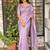 Lavender tussar cotton embroidery work saree with matching blouse piece