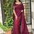 Burgundy tussar cotton embroidery work saree with matching blouse piece