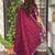 Burgundy tussar cotton embroidery work saree with matching blouse piece