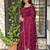Burgundy tussar cotton embroidery work saree with matching blouse piece